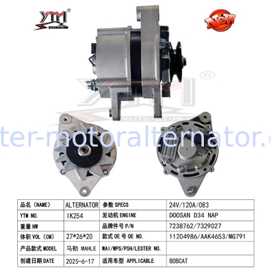 12V 120A O83 Single Slot alternator for Bobcat Mahle model AAK4917 / AAK4653 / 11.204.629 / MG791