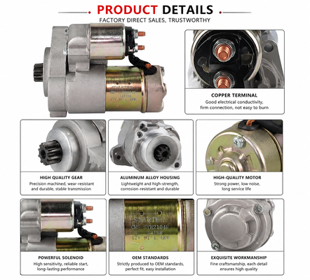 Starter Motor QDJ1431D8 12V 1.4KW 9T 11840077020 S114851 S114851A For Yanmar Engine EV80V KDE12EA3 Hitachi Replacement Starter