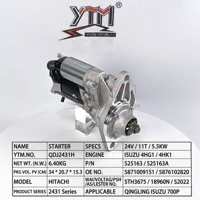 24V 5.5KW 11T Starter QDJ2431H For Isuzu 4HG1 4HK1 Engine Isuzu 700P Truck OE 5871009151 S25163