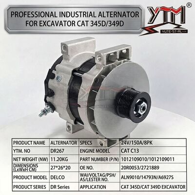 DR267 Alternator 24V 150A 8PK 1012109010 1012109011 20R0053 2721889 ALN9010 for CAT C13 CAT345D CAT349D Excavator